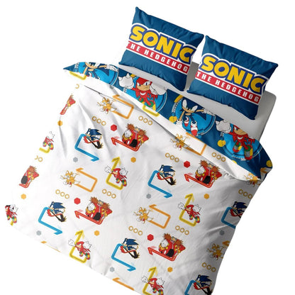 Blue - Pack Shot - Sonic The Hedgehog Rings Reversible Duvet Set