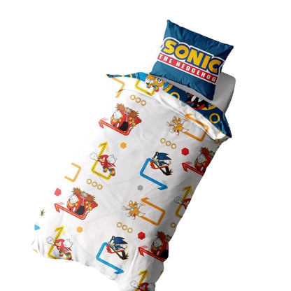 Blue - Side - Sonic The Hedgehog Rings Reversible Duvet Set