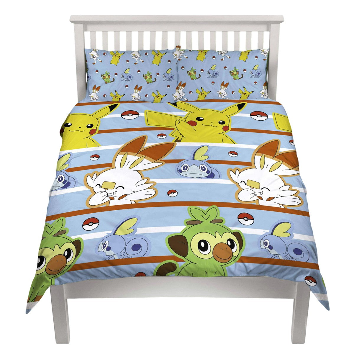 Blue-Yellow - Side - Pokemon Characters Reversible Duvet Set