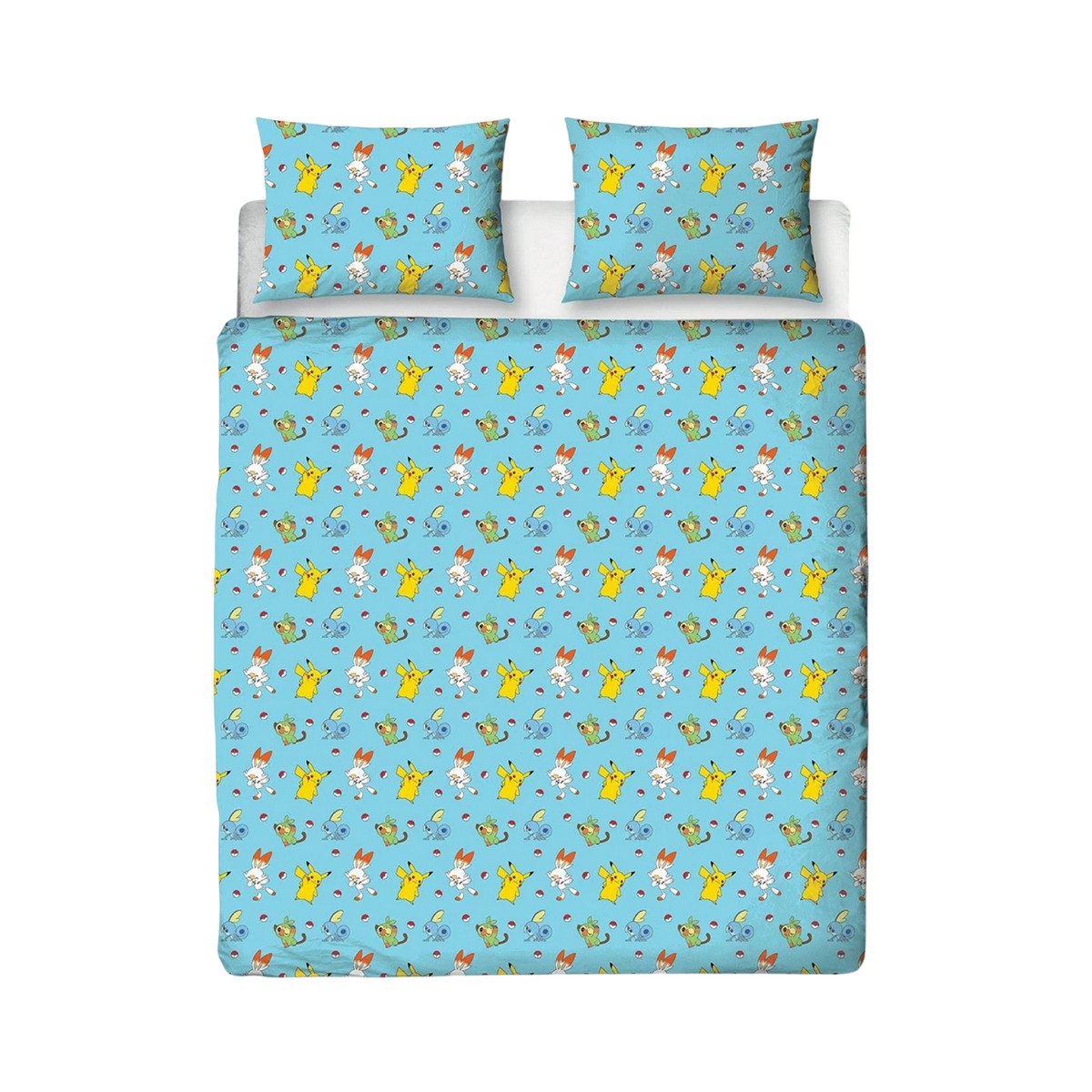 Blue-Yellow - Back - Pokemon Characters Reversible Duvet Set