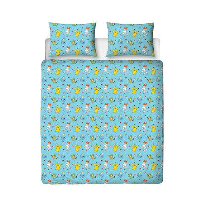 Blue-Yellow - Back - Pokemon Characters Reversible Duvet Set
