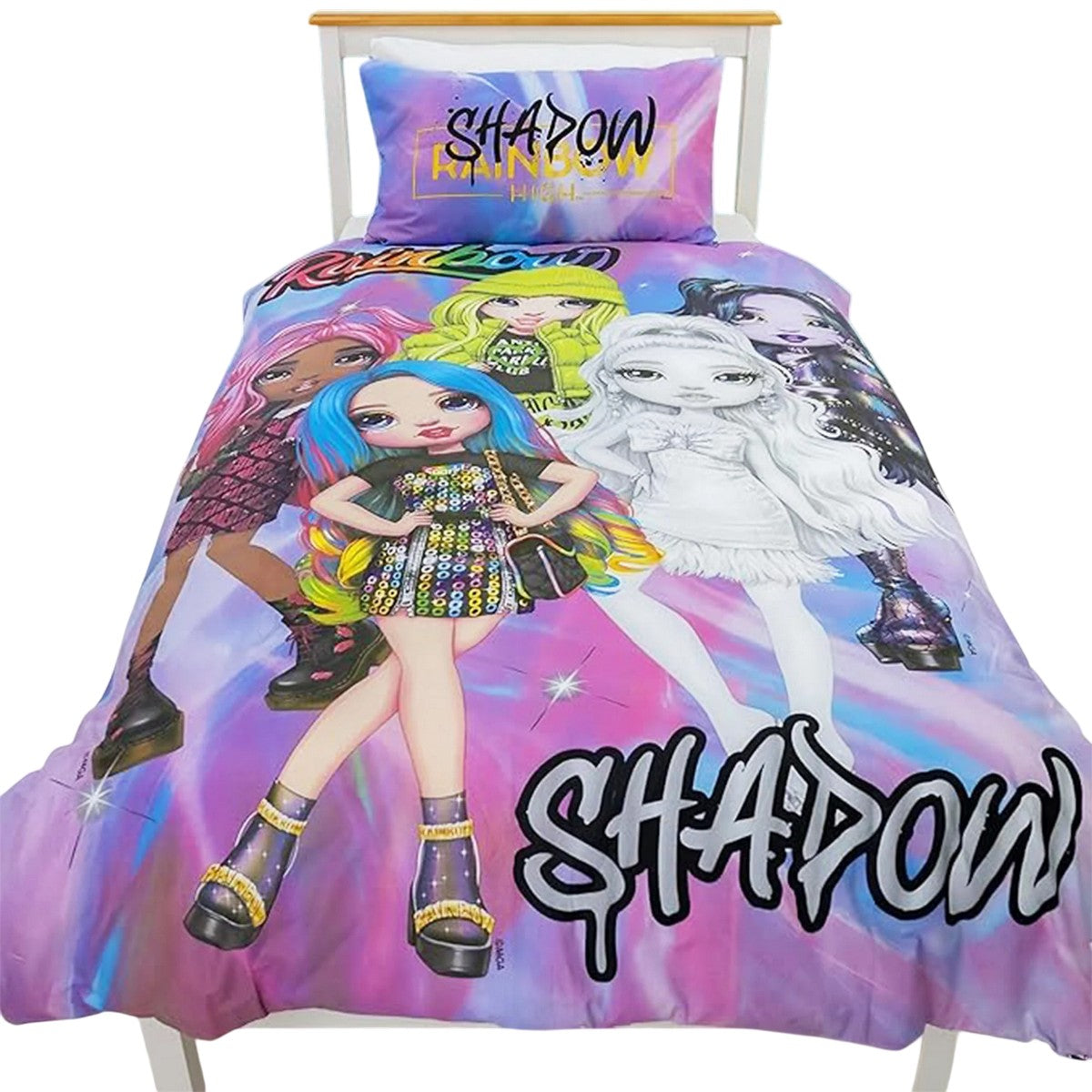 Pink-Multicoloured - Lifestyle - Rainbow High Shadow High Dolls Reversible Duvet Set