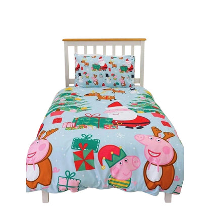 Blue-Red - Lifestyle - Peppa Pig Santa Reversible Duvet Set