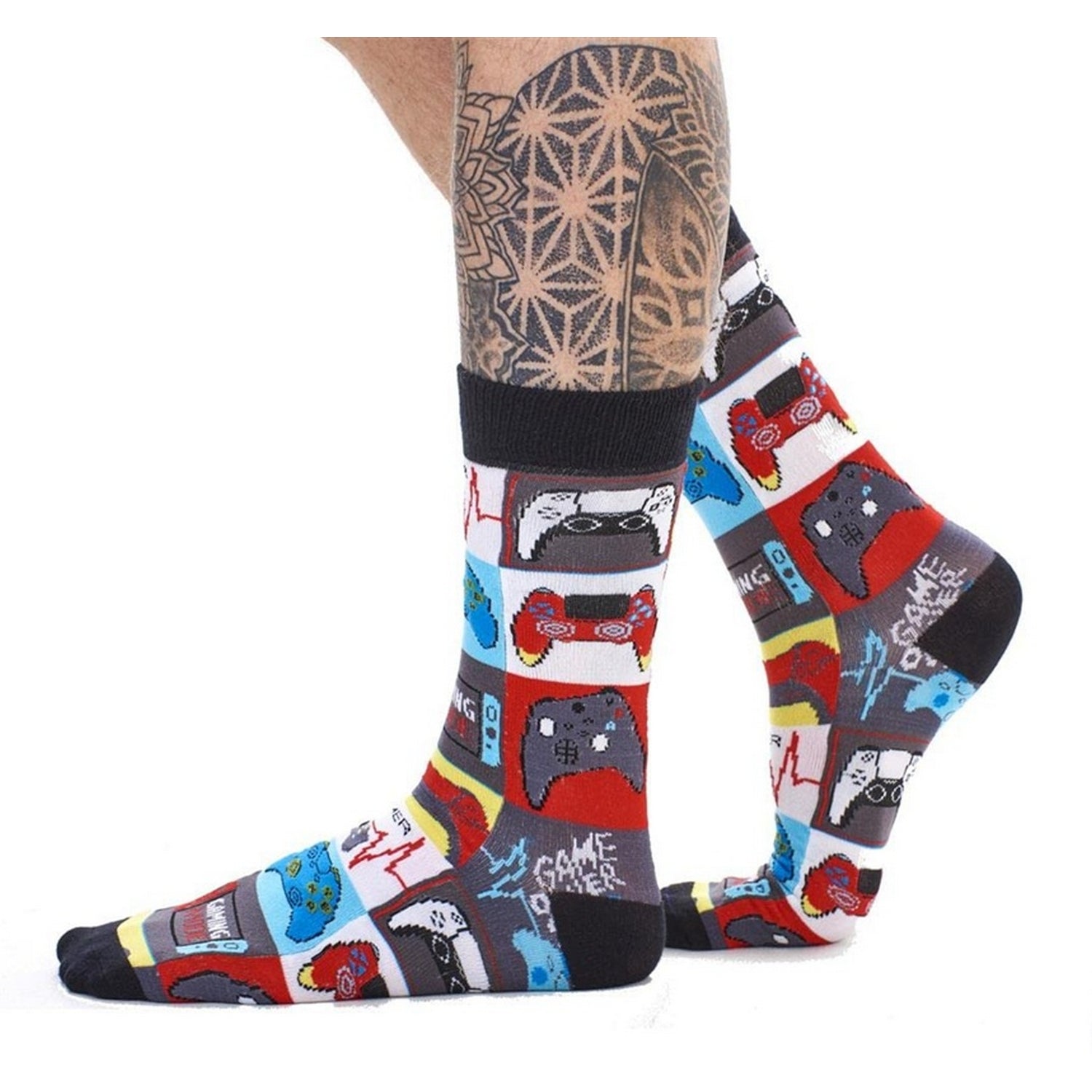 Multicoloured - Close up - Soxy Childrens-Kids Gamer For Life Socks (Pack of 6)