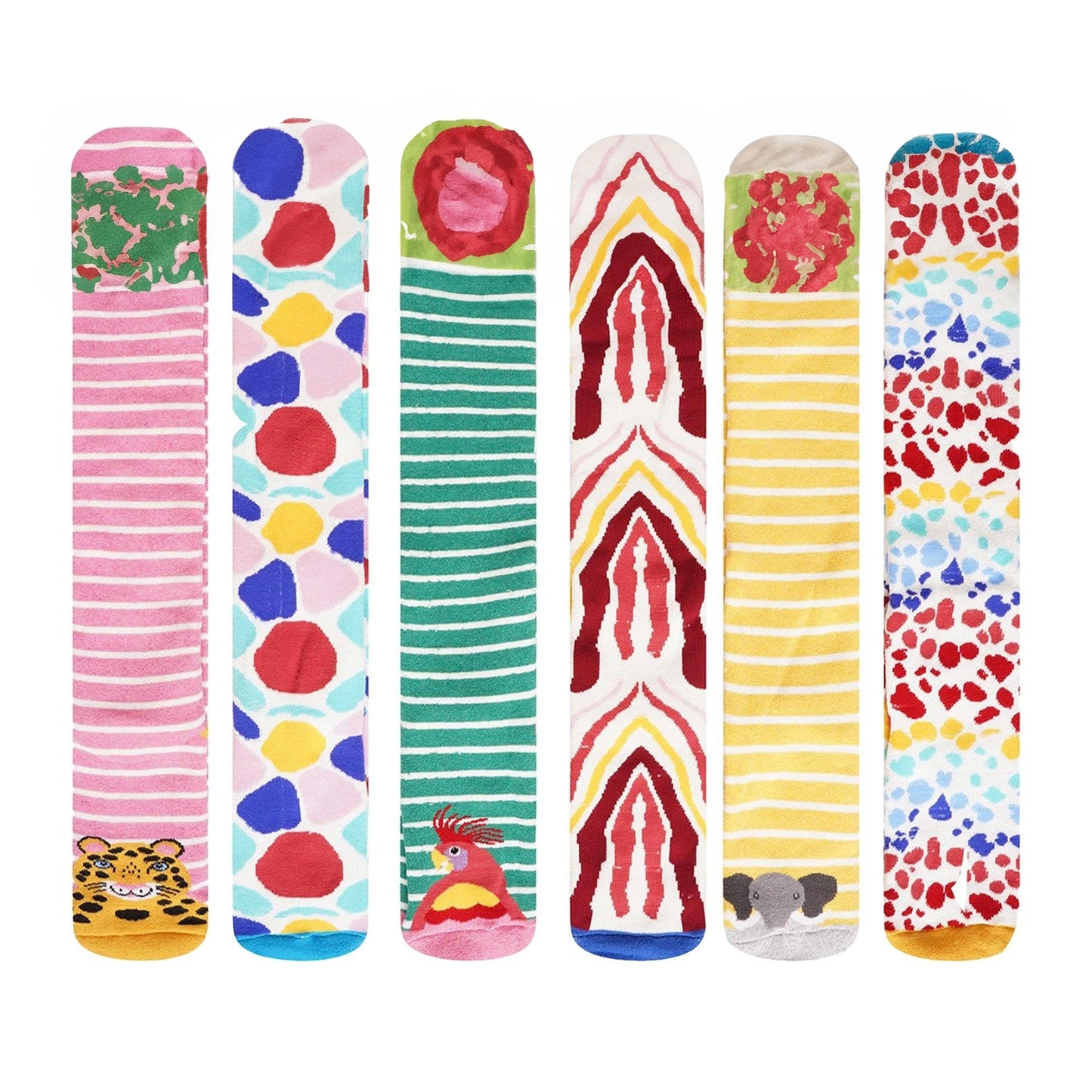 Multicoloured - Front - Soxy Childrens-Kids Jungle Thermal Boot Socks (Pack of 6)
