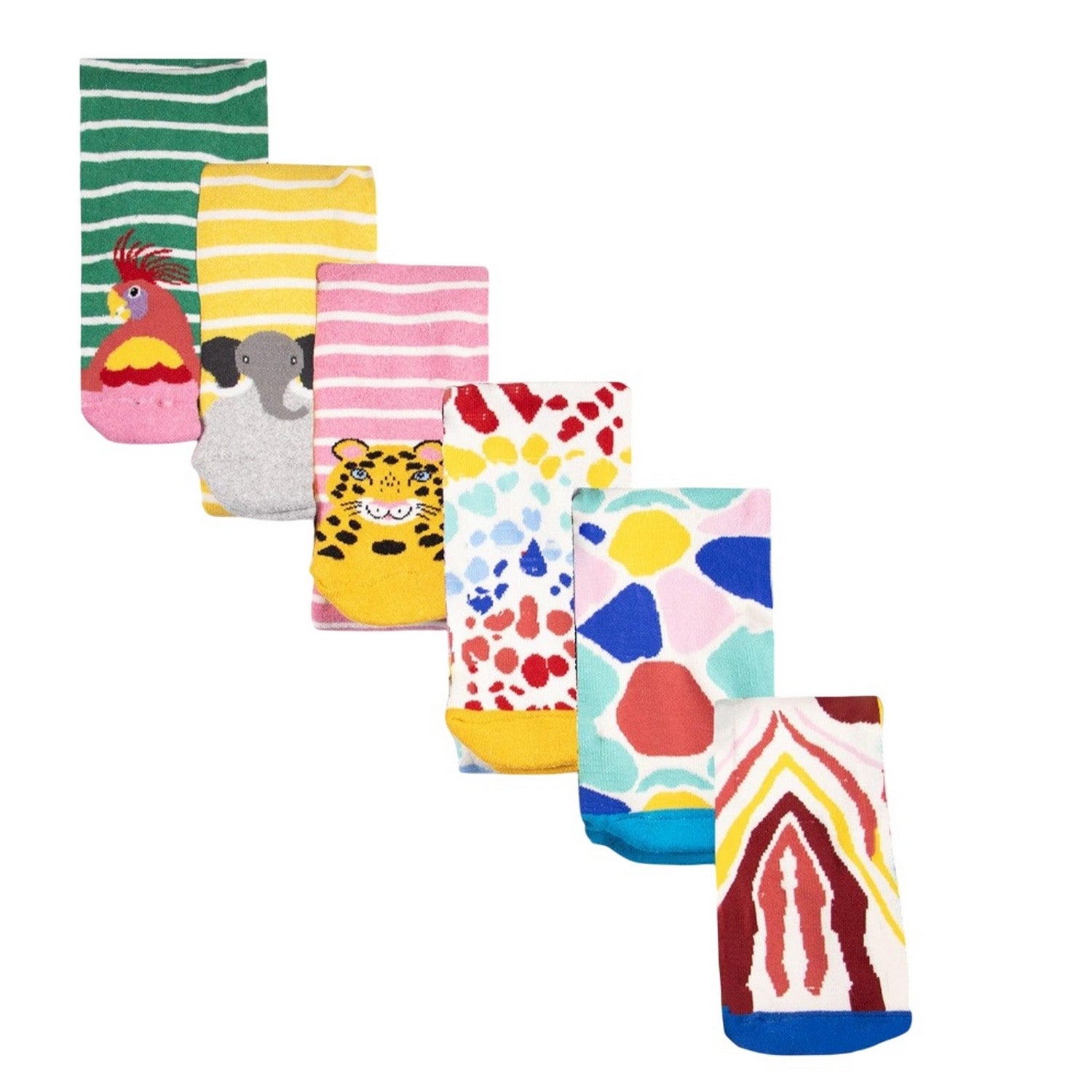 Multicoloured - Back - Soxy Childrens-Kids Jungle Thermal Boot Socks (Pack of 6)