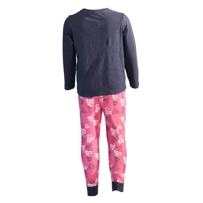 Violet-Navy-Pink - Side - Barbie Girls Dream Team Long Pyjama Set (Pack of 2)