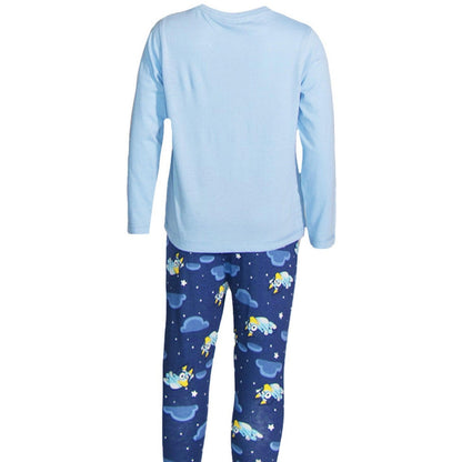 Blue-Grey - Side - Bluey Childrens-Kids Characters Long Pyjama Set