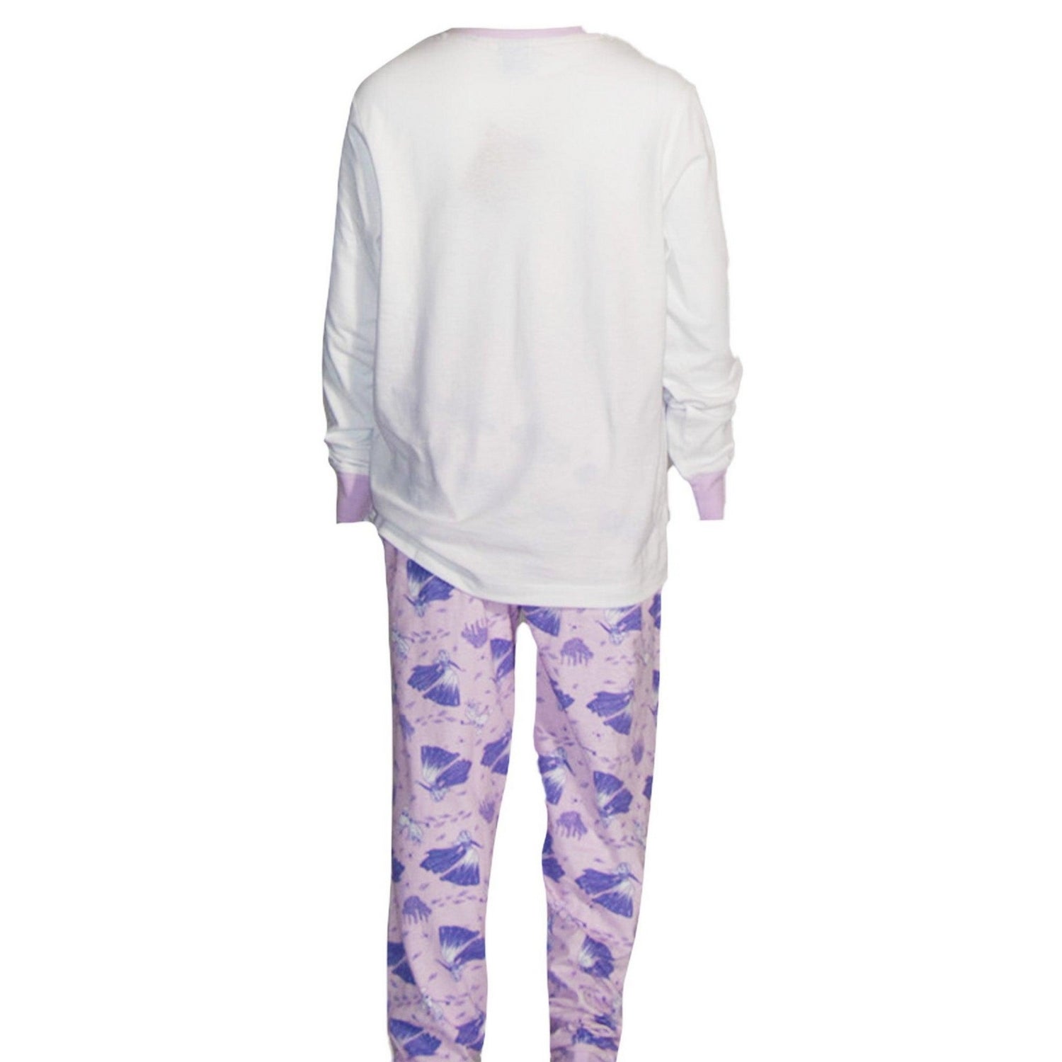 White-Purple - Side - Disney Girls Elsa & Olaf Long Pyjama Set (Pack of 2)