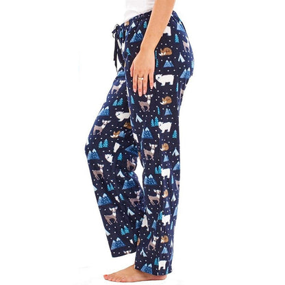 Multicoloured - Side - Keanu Womens-Ladies Fleece Animals Lounge Pants (Pack of 2)