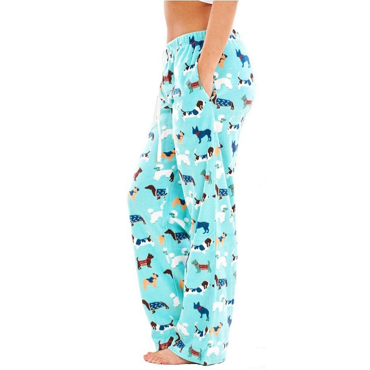 Multicoloured - Back - Keanu Womens-Ladies Fleece Animals Lounge Pants (Pack of 2)