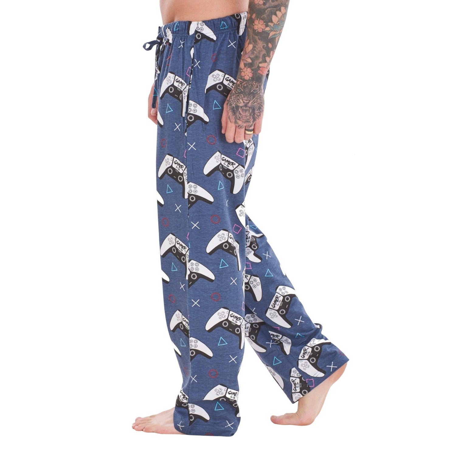 Green-Grey - Back - Keanu Mens Game For Life Lounge Pants (Pack of 2)