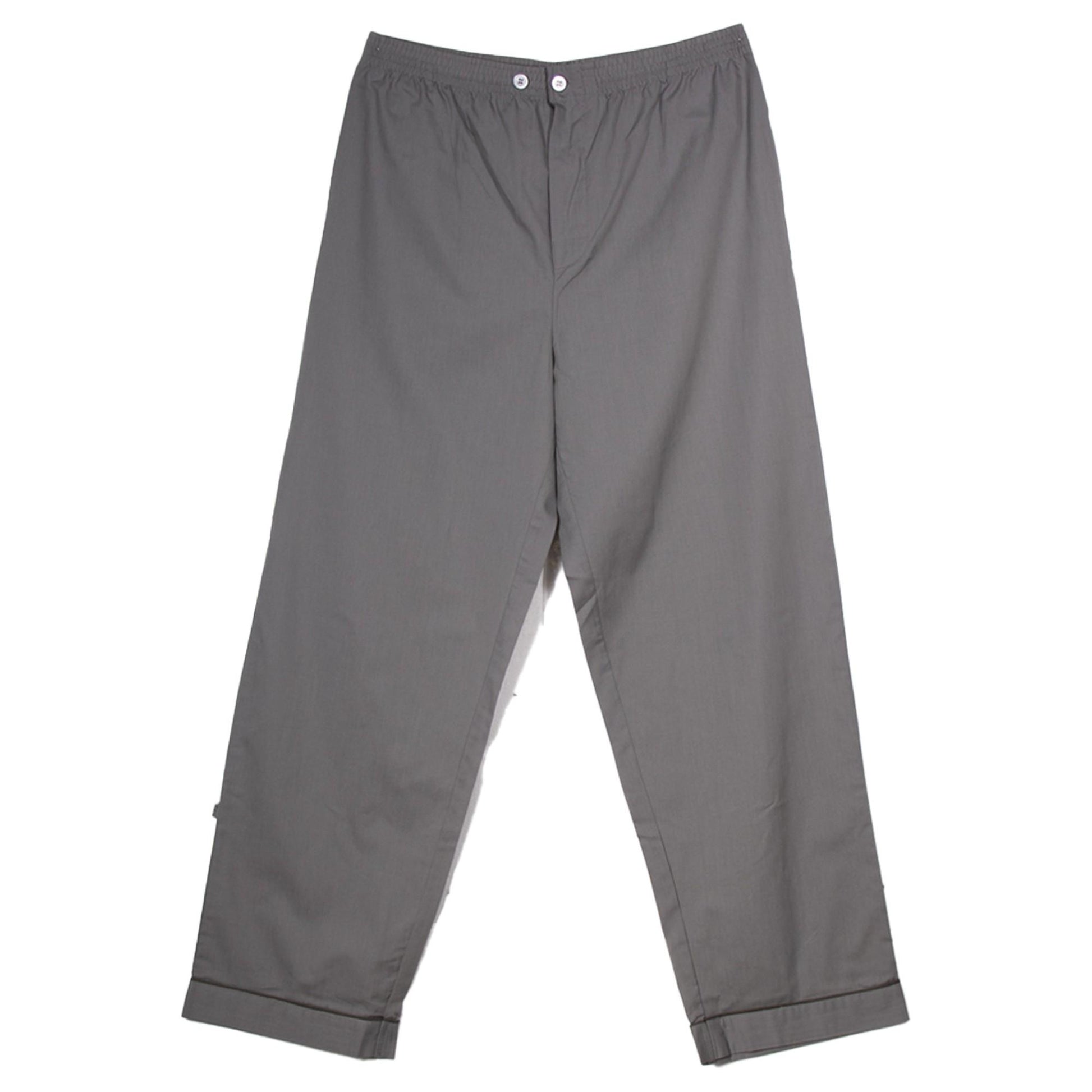 Charcoal-Grey - Back - Keanu Mens Poplin Woven Pyjama Bottoms (Pack of 2)