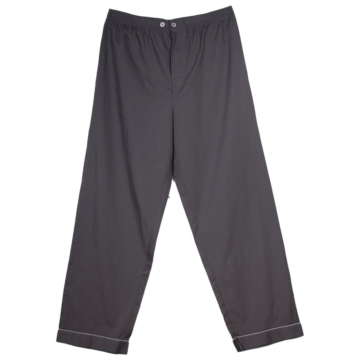 Charcoal-Grey - Side - Keanu Mens Poplin Woven Pyjama Bottoms (Pack of 2)