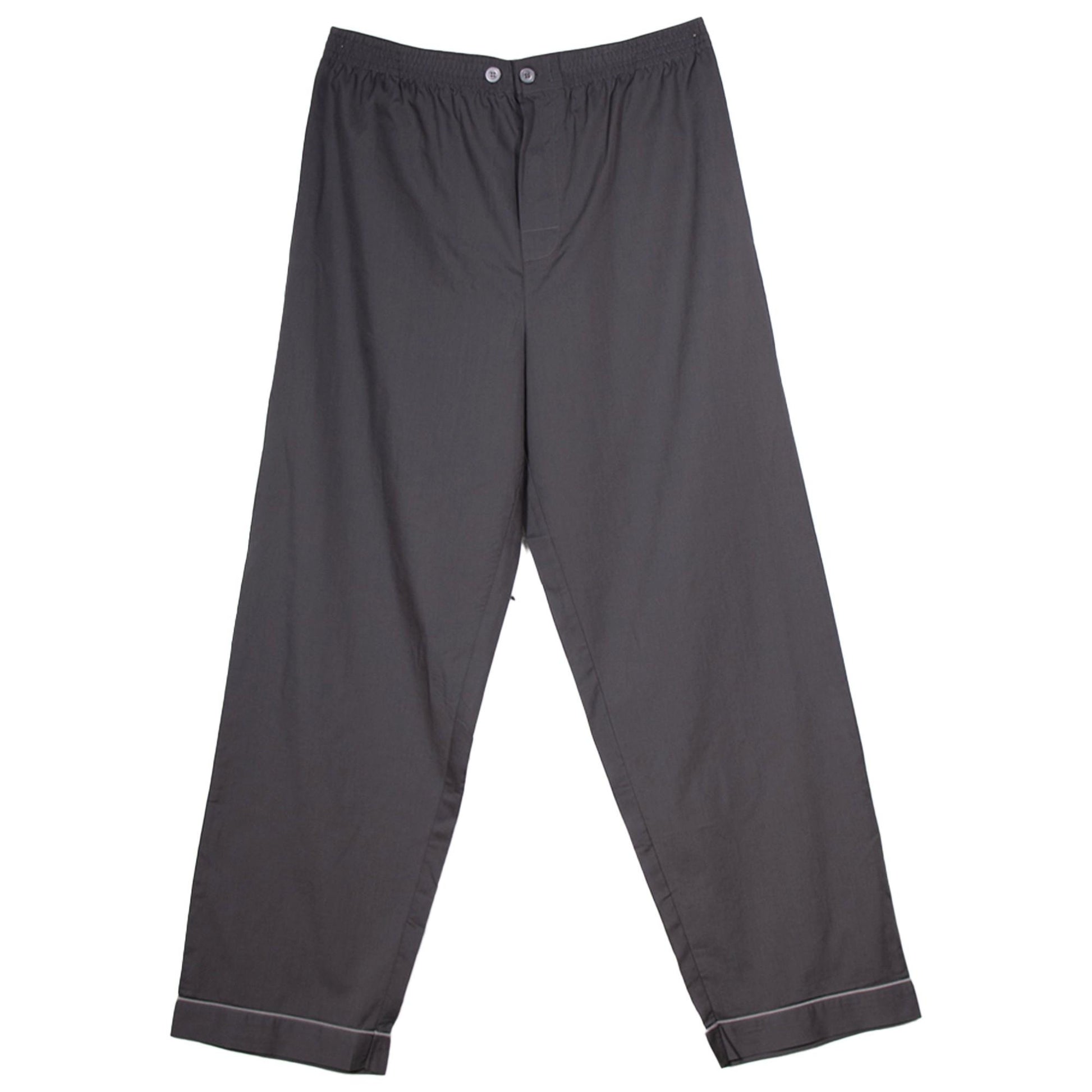 Charcoal-Grey - Side - Keanu Mens Poplin Woven Pyjama Bottoms (Pack of 2)