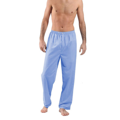 Blue-Navy - Lifestyle - Keanu Mens Poplin Woven Pyjama Bottoms (Pack of 2)