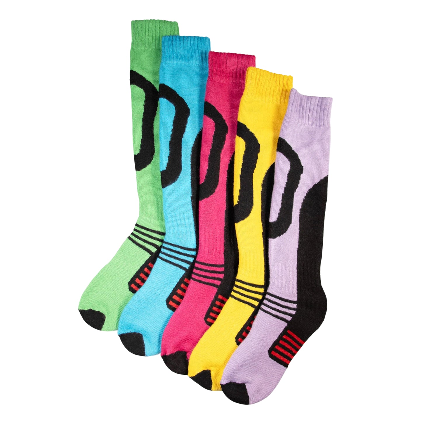 Multicoloured - Back - Soxy Womens-Ladies Thermal Ski Socks (Pack of 5)