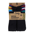 Black-Multicoloured - Back - Soxy Mens Contrast Panel Bamboo Socks (Pack of 12)