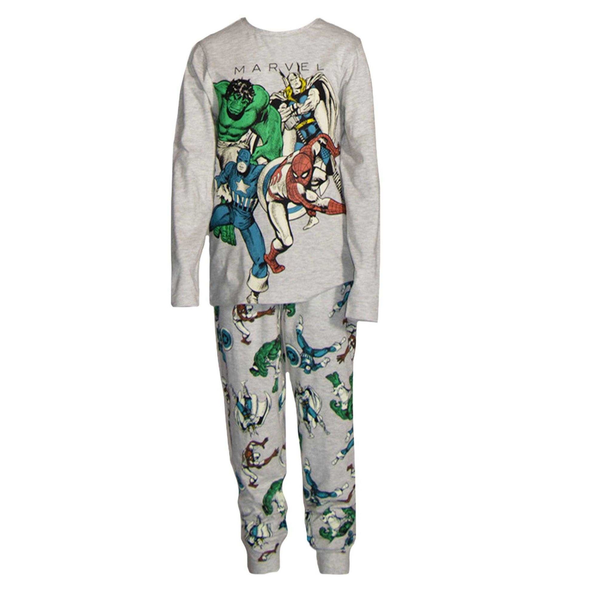 Multicoloured - Back - Marvel Avengers Childrens-Kids Super Hero In Training Long Pyjama Set (Pack of 2)