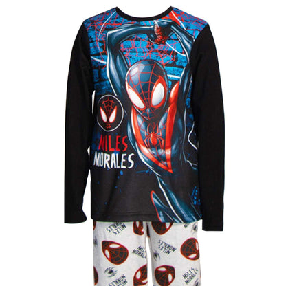 Multicoloured - Side - Spider-Man: Miles Morales Childrens-Kids Logo Long Pyjama Set (Pack of 2)