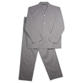 Grey - Front - Keanu Mens Woven Chest Pocket Straight Leg Long Pyjama Set
