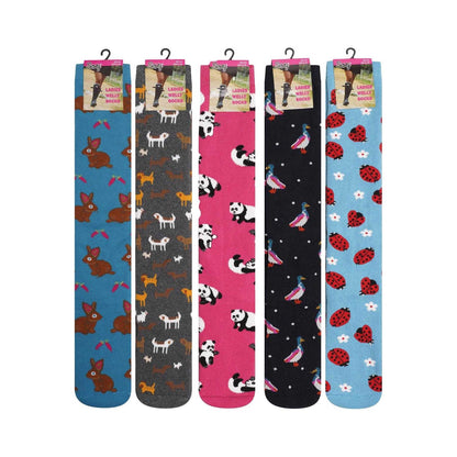 Multicoloured - Front - Soxy Womens-Ladies Assorted Designs Socks (Pack of 5)