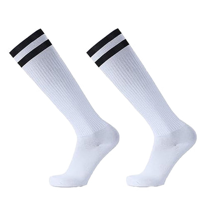 White - Back - Floso Mens Striped Hockey Socks (Pack of 3)