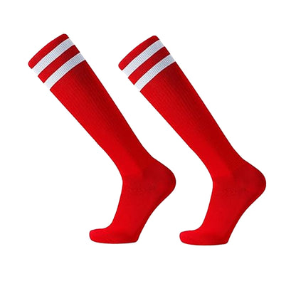 Red - Back - Floso Mens Striped Hockey Socks (Pack of 3)
