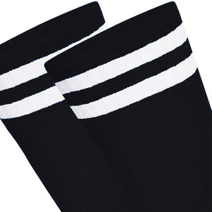 Black - Side - Floso Mens Striped Hockey Socks (Pack of 3)