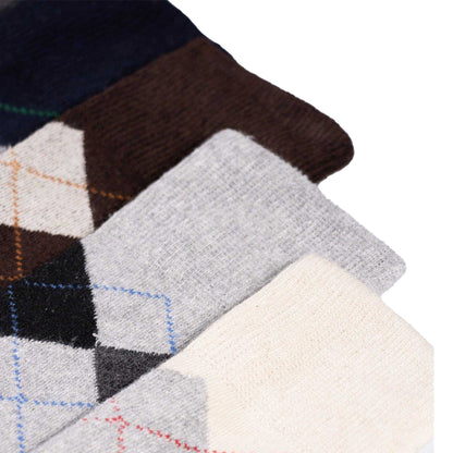 Brown-Black-White - Back - Soxy Mens Argyle Long Socks (Pack of 6)