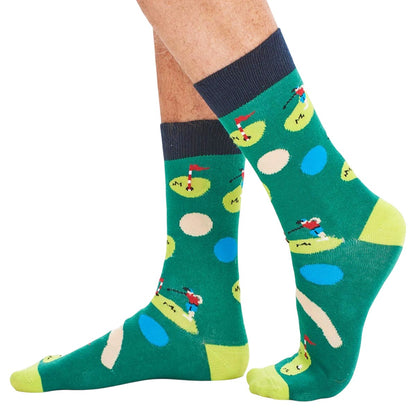 Multicoloured - Pack Shot - Soxy Mens Golf Ball Cotton Socks (Pack of 6)