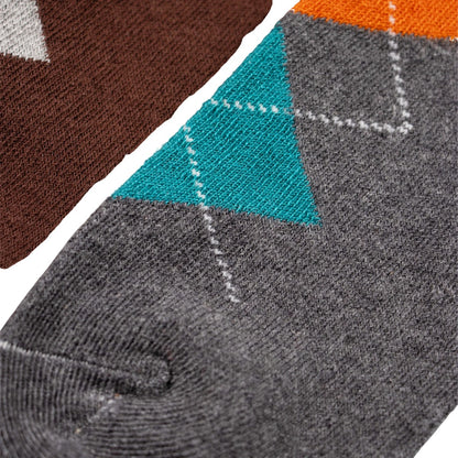 Black-Multicoloured - Back - Soxy Mens Argyle Socks (Pack of 4)