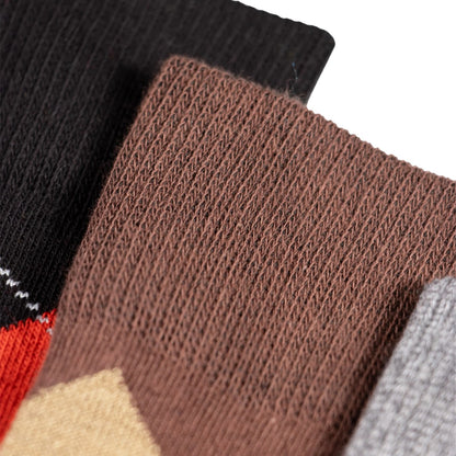 Black-Multicoloured - Side - Soxy Mens Argyle Socks (Pack of 4)