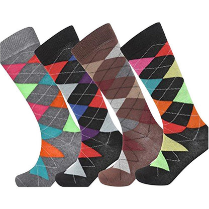 Black-Multicoloured - Lifestyle - Soxy Mens Argyle Socks (Pack of 4)