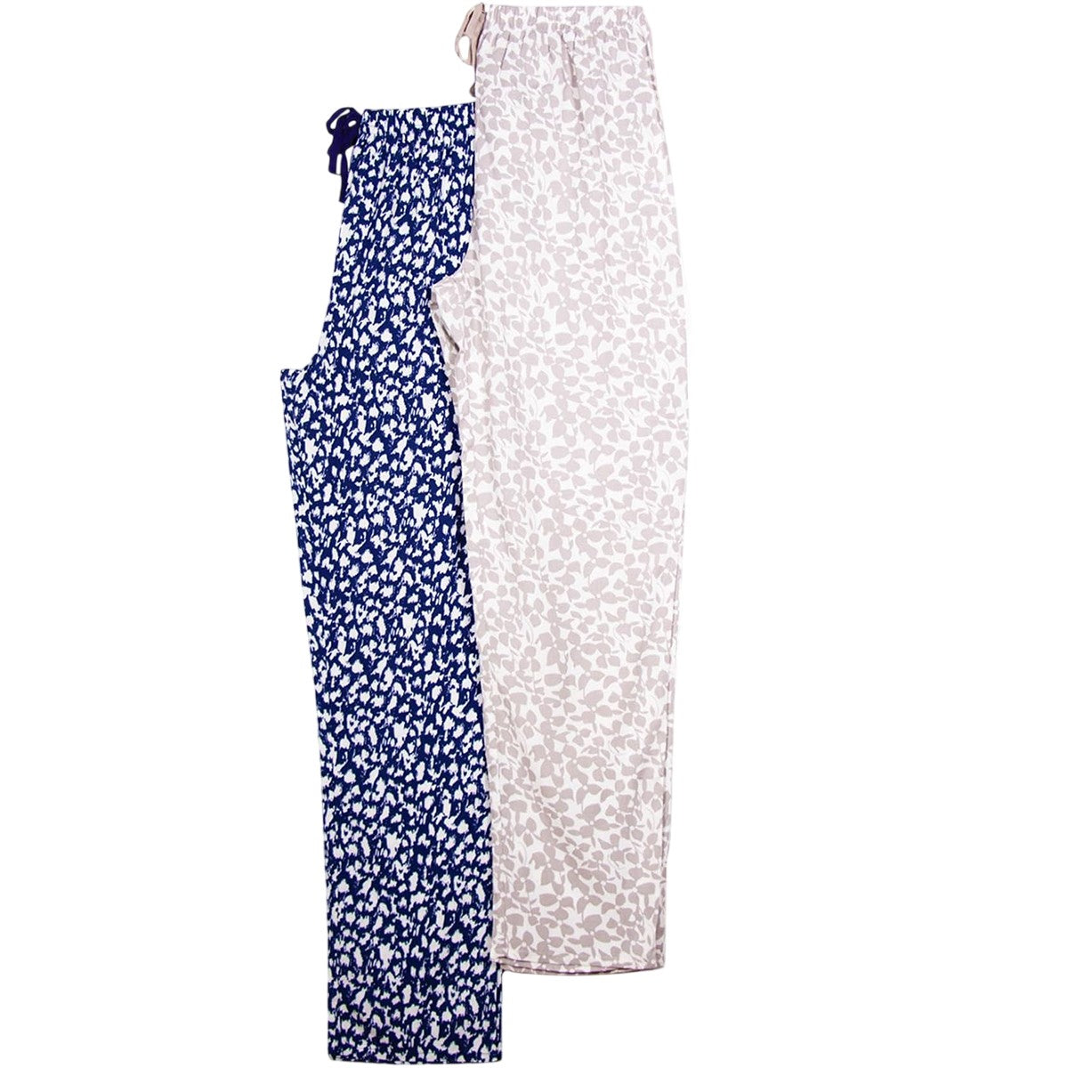 Blue-Grey - Back - Keanu Womens-Ladies Viscose Pyjama Bottoms (Pack of 2)