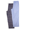 Blue-Black - Back - Keanu Mens Woven Checked Stripes Pyjama Bottoms (Pack of 2)