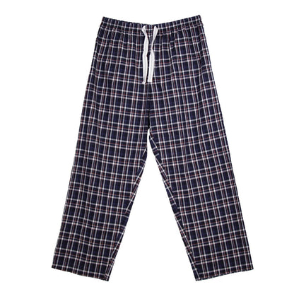 Blue-Black - Side - Keanu Mens Woven Checked Stripes Pyjama Bottoms (Pack of 2)