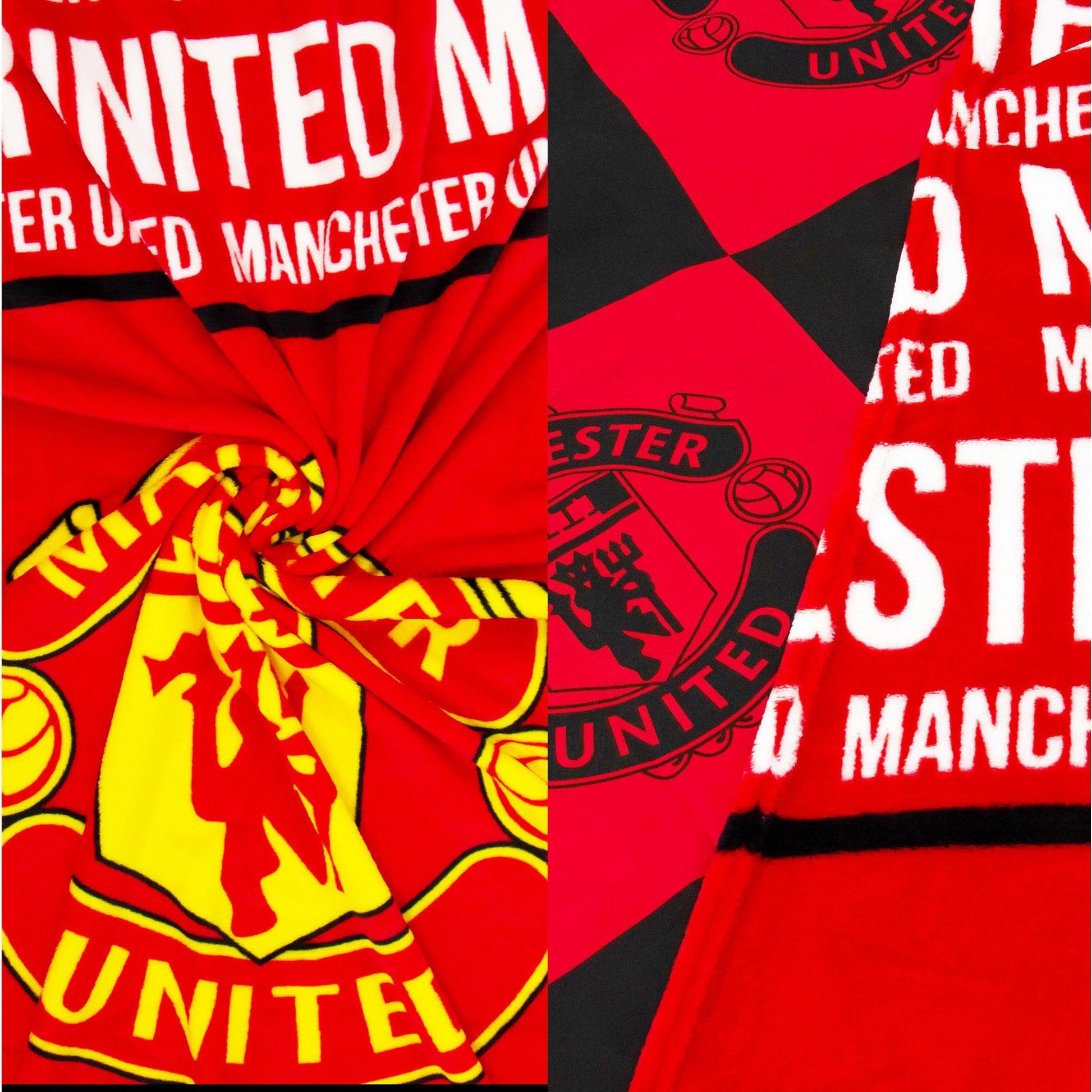 Red-White-Yellow - Back - Manchester United FC Glory Fleece Blanket