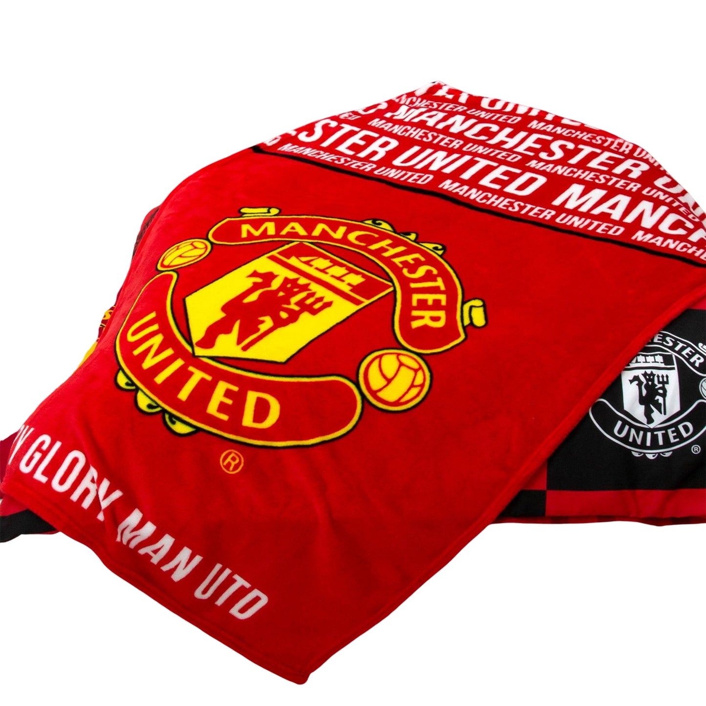 Red-White-Yellow - Side - Manchester United FC Glory Fleece Blanket