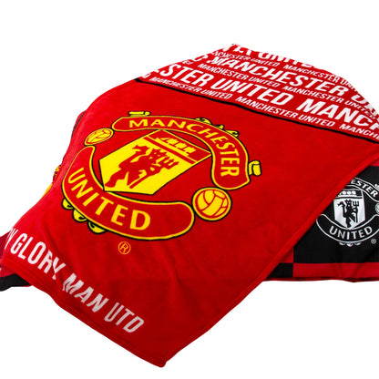 Red-White-Yellow - Side - Manchester United FC Glory Fleece Blanket