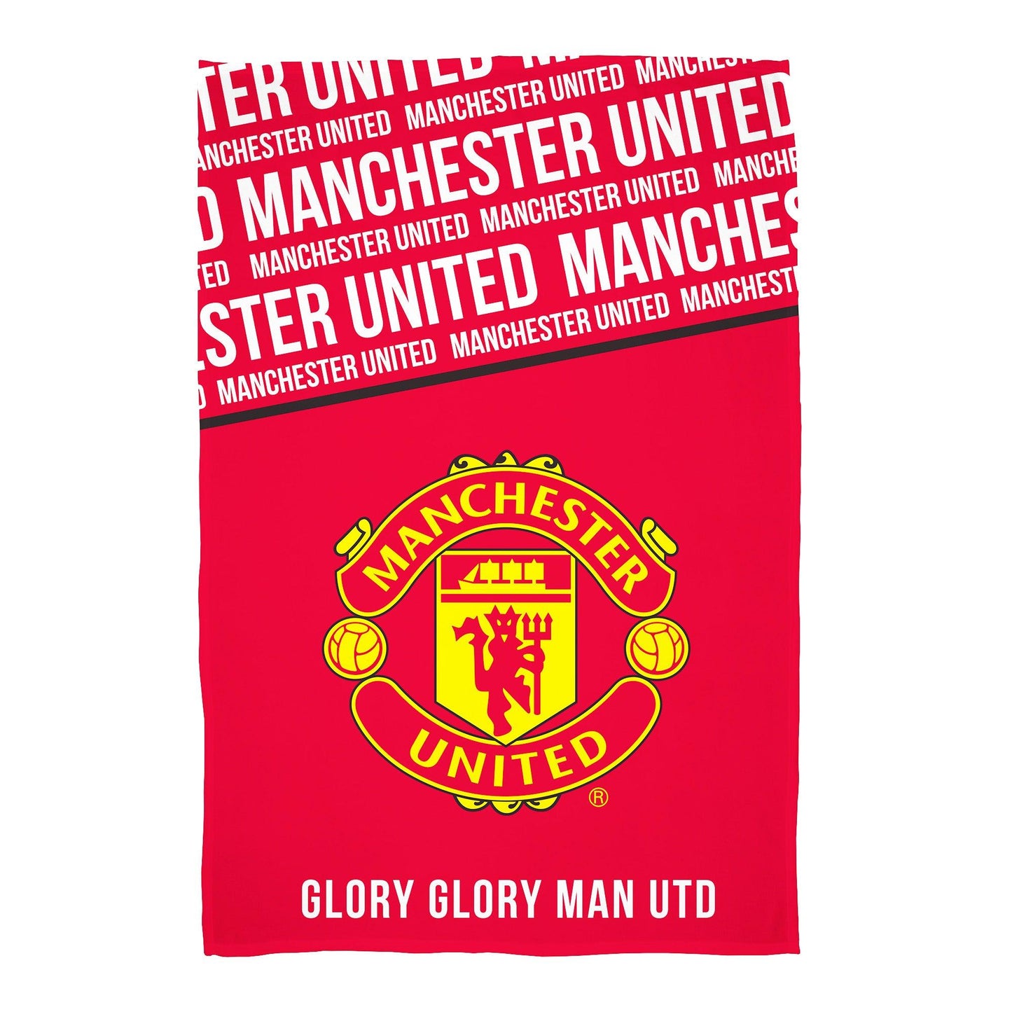 Red-White-Yellow - Front - Manchester United FC Glory Fleece Blanket