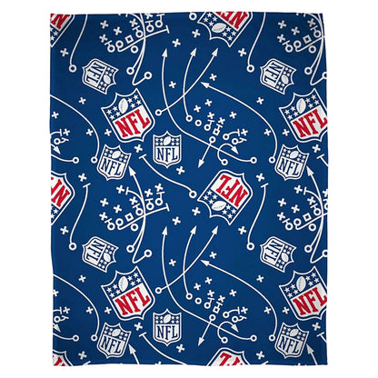 Blue-White-Red - Front - NFL Fleece Crest Blanket