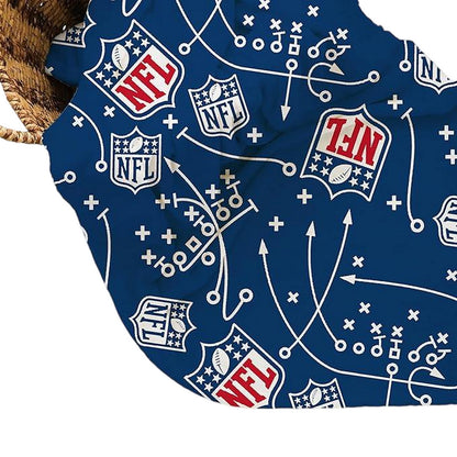 Blue-White-Red - Back - NFL Fleece Crest Blanket