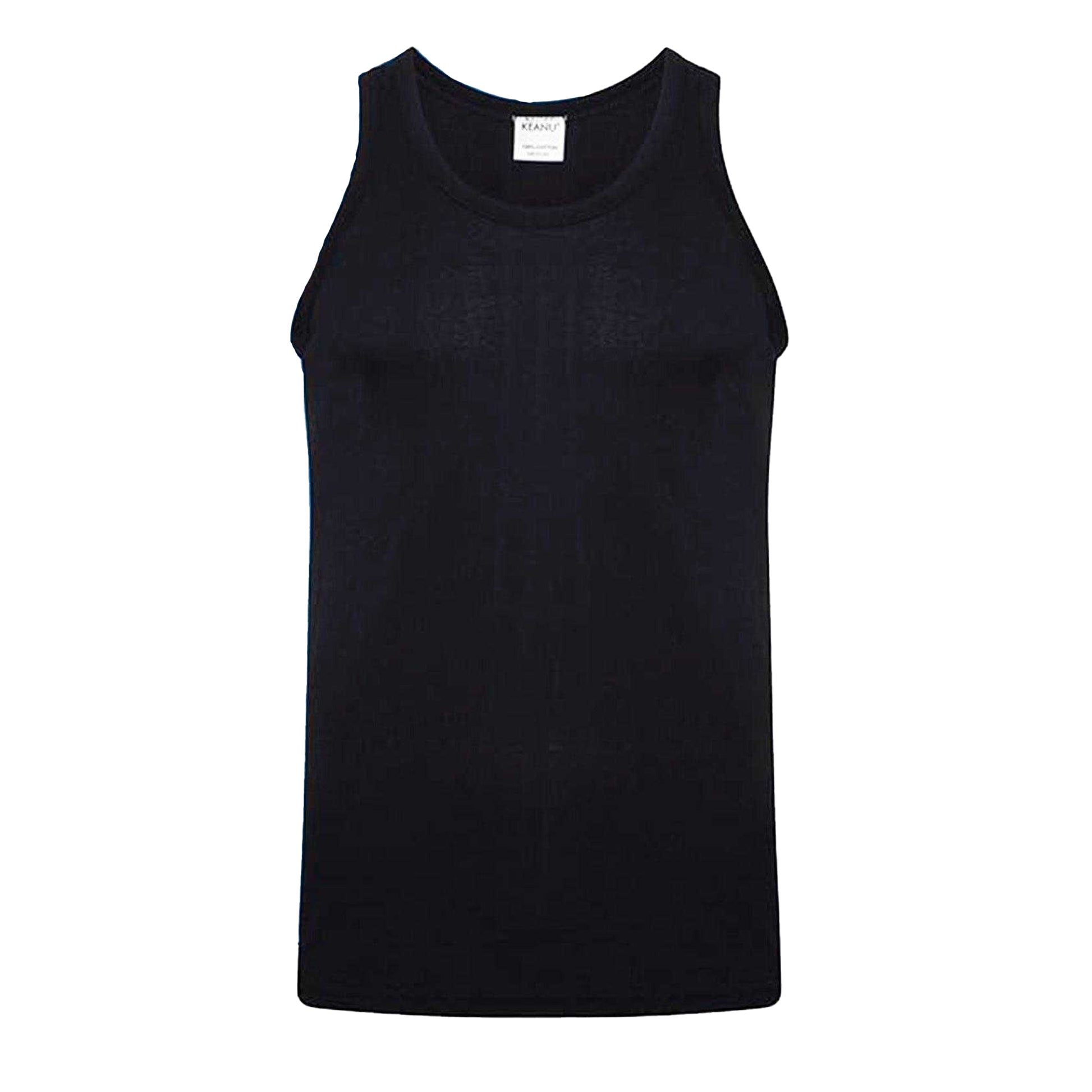 Black-Grey-White - Side - Keanu Mens Fitted Vest Top (Pack of 6)
