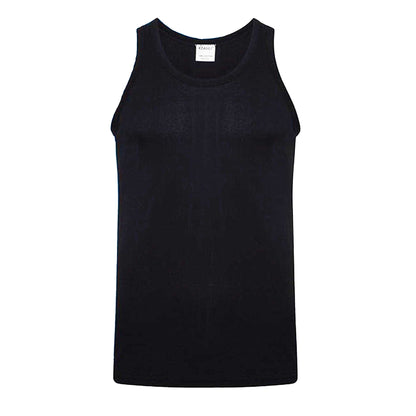 Black-Grey-White - Side - Keanu Mens Fitted Vest Top (Pack of 6)