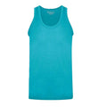 Teal-Royal Blue-Navy-Light Blue-Blue - Back - Keanu Mens Fitted Vest Top (Pack of 6)