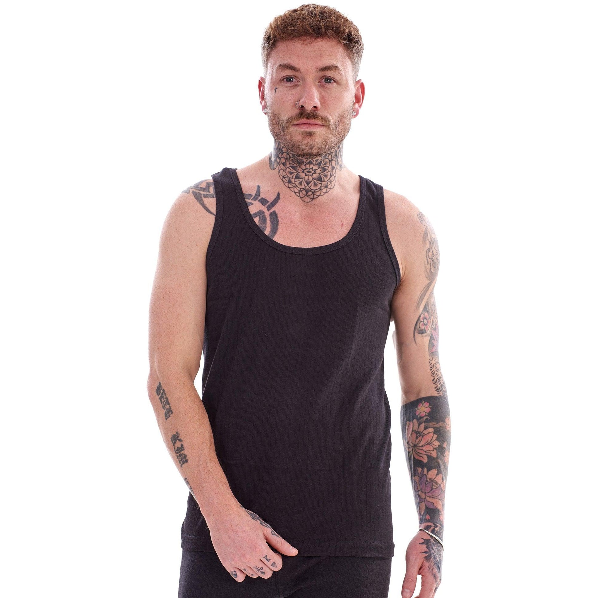 White - Side - Heatforce Mens Thermal Vest (Pack of 3)