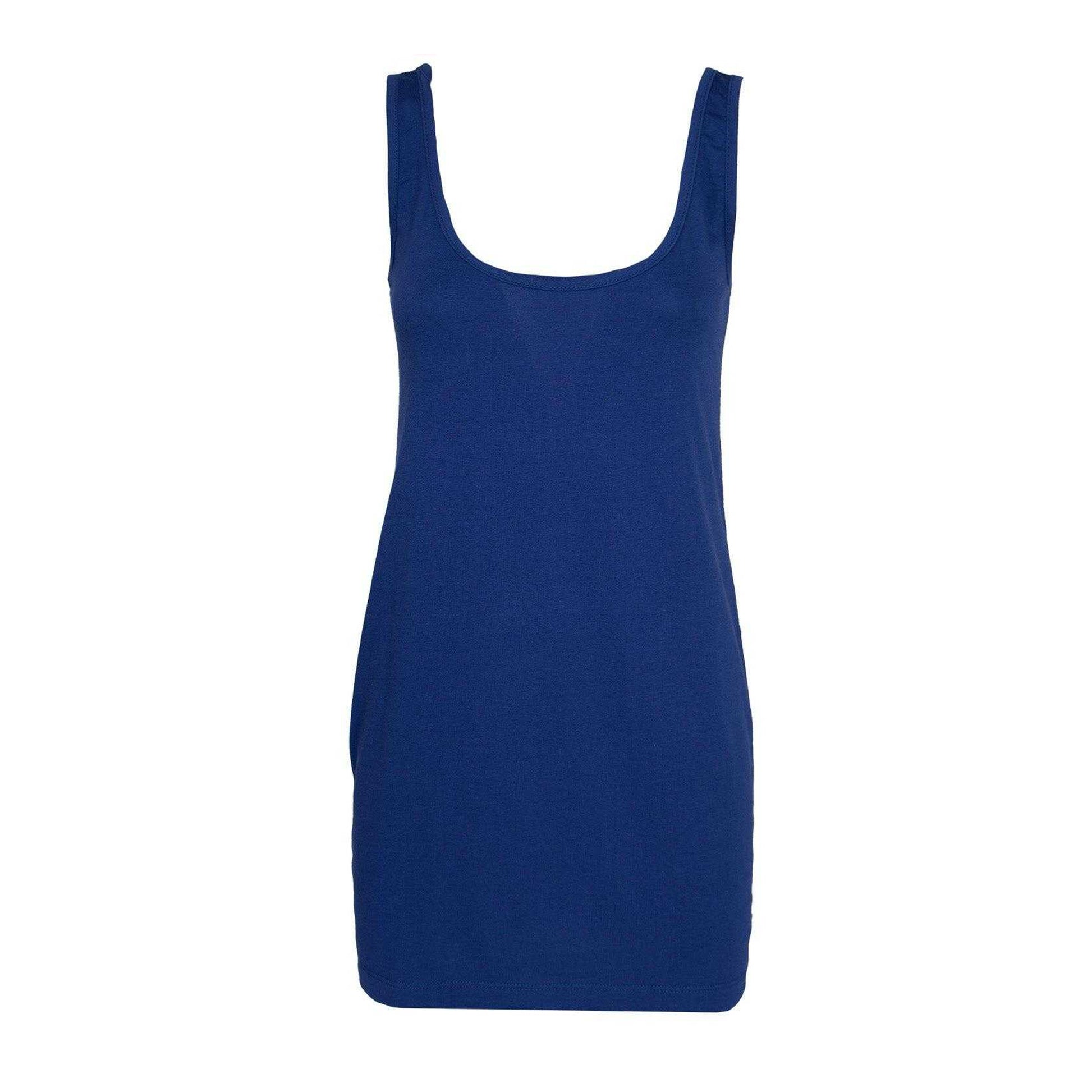Charcoal-Dark Blue - Back - Keanu Womens-Ladies Cotton Blend Vest Top (Pack of 2)