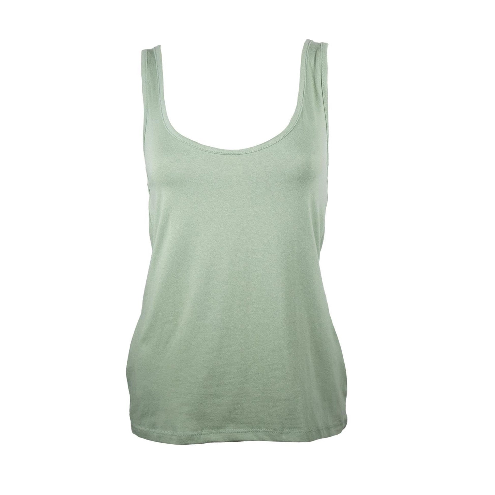 Heather Grey-Sage Green - Back - Keanu Womens-Ladies Cotton Blend Vest Top (Pack of 3)