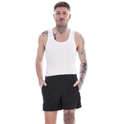White - Side - Keanu Mens Fitted Vest Top (Pack of 6)
